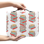 Pile Of Reading Books Pattern Print Leather Bible Cover