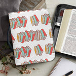 Pile Of Reading Books Pattern Print Leather Bible Cover