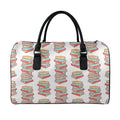 Pile Of Reading Books Pattern Print Leather Duffel Bag