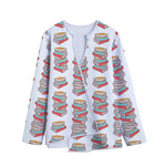 Pile Of Reading Books Pattern Print Long Sleeve Short Coat