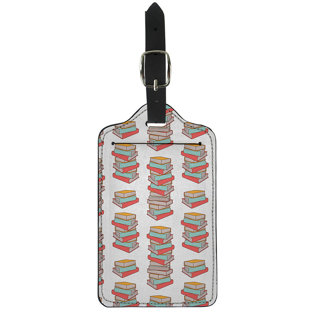 Pile Of Reading Books Pattern Print Luggage Tag