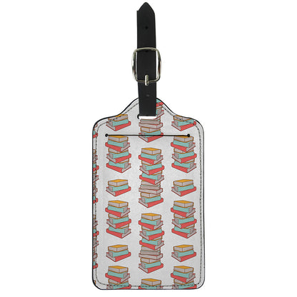Pile Of Reading Books Pattern Print Luggage Tag