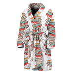Pile Of Reading Books Pattern Print Men's Bathrobe