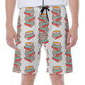 Pile Of Reading Books Pattern Print Men's Beach Shorts