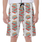 Pile Of Reading Books Pattern Print Men's Beach Shorts