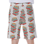 Pile Of Reading Books Pattern Print Men's Beach Shorts