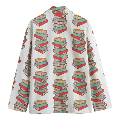 Pile Of Reading Books Pattern Print Men's Blazer