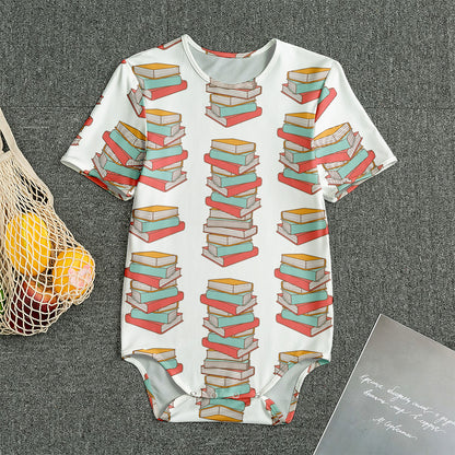 Pile Of Reading Books Pattern Print Men's Bodysuit