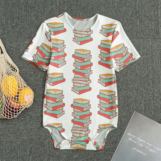 Pile Of Reading Books Pattern Print Men's Bodysuit