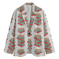 Pile Of Reading Books Pattern Print Men's Cotton Blazer