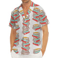 Pile Of Reading Books Pattern Print Men's Deep V-Neck Shirt