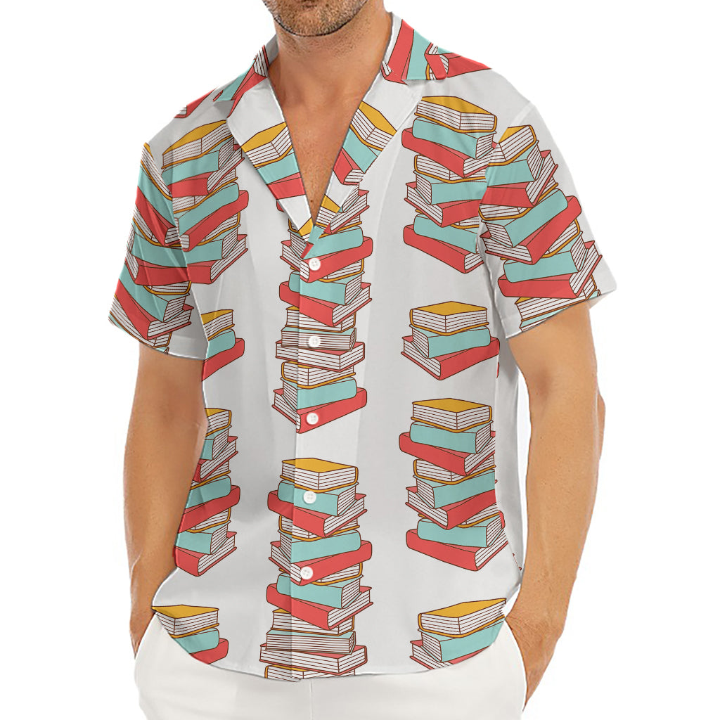 Pile Of Reading Books Pattern Print Men's Deep V-Neck Shirt
