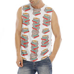 Pile Of Reading Books Pattern Print Men's Fitness Tank Top