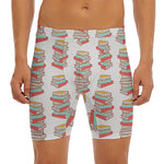 Pile Of Reading Books Pattern Print Men's Long Boxer Briefs