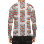 Pile Of Reading Books Pattern Print Men's Long Sleeve Rash Guard