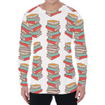 Pile Of Reading Books Pattern Print Men's Long Sleeve T-Shirt