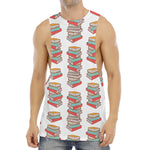 Pile Of Reading Books Pattern Print Men's Muscle Tank Top