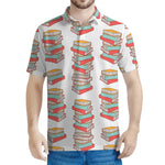 Pile Of Reading Books Pattern Print Men's Polo Shirt