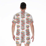 Pile Of Reading Books Pattern Print Men's Rompers