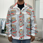 Pile Of Reading Books Pattern Print Men's Shirt Jacket
