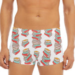 Pile Of Reading Books Pattern Print Men's Short Boxer Briefs