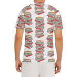 Pile Of Reading Books Pattern Print Men's Short Sleeve Rash Guard