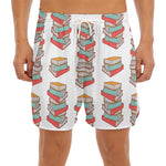 Pile Of Reading Books Pattern Print Men's Split Running Shorts