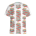 Pile Of Reading Books Pattern Print Men's Athletic T-Shirt