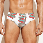Pile Of Reading Books Pattern Print Men's Swim Briefs