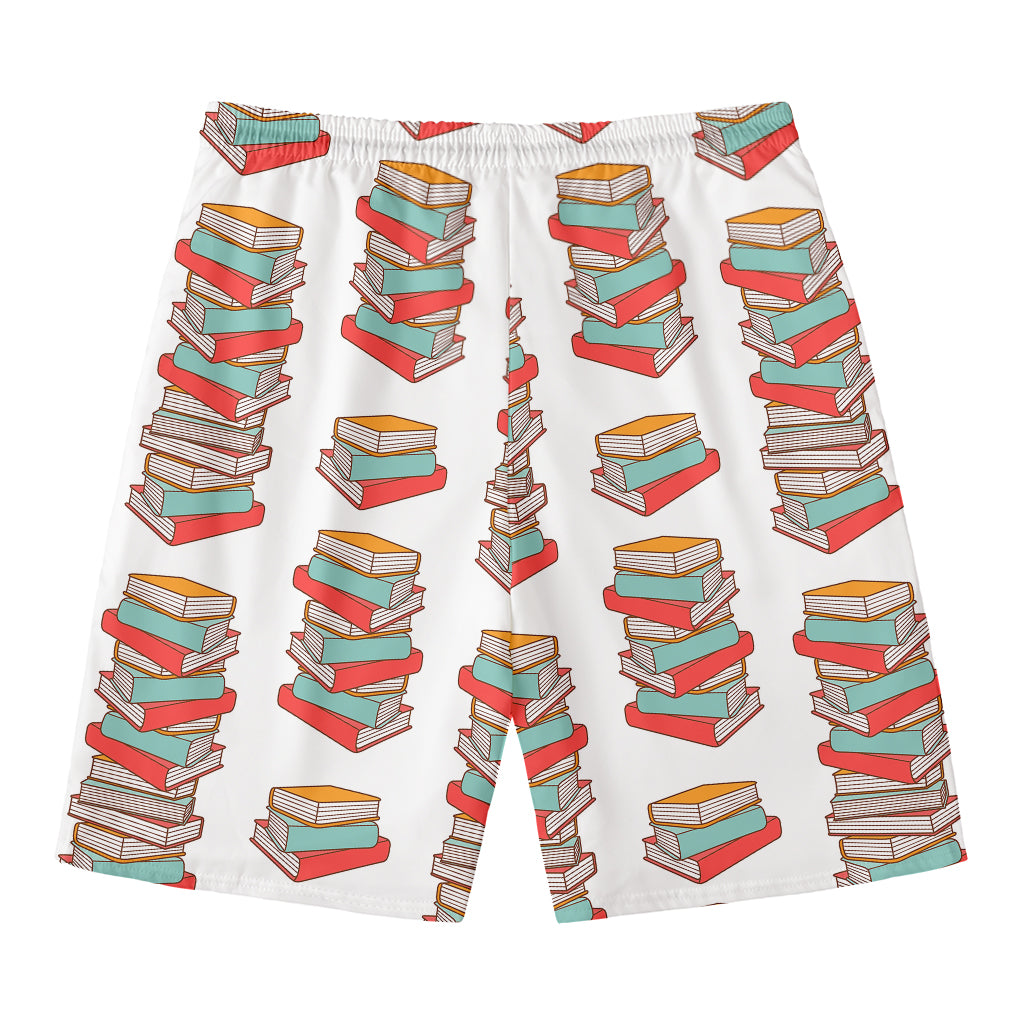 Pile Of Reading Books Pattern Print Men's Swim Trunks