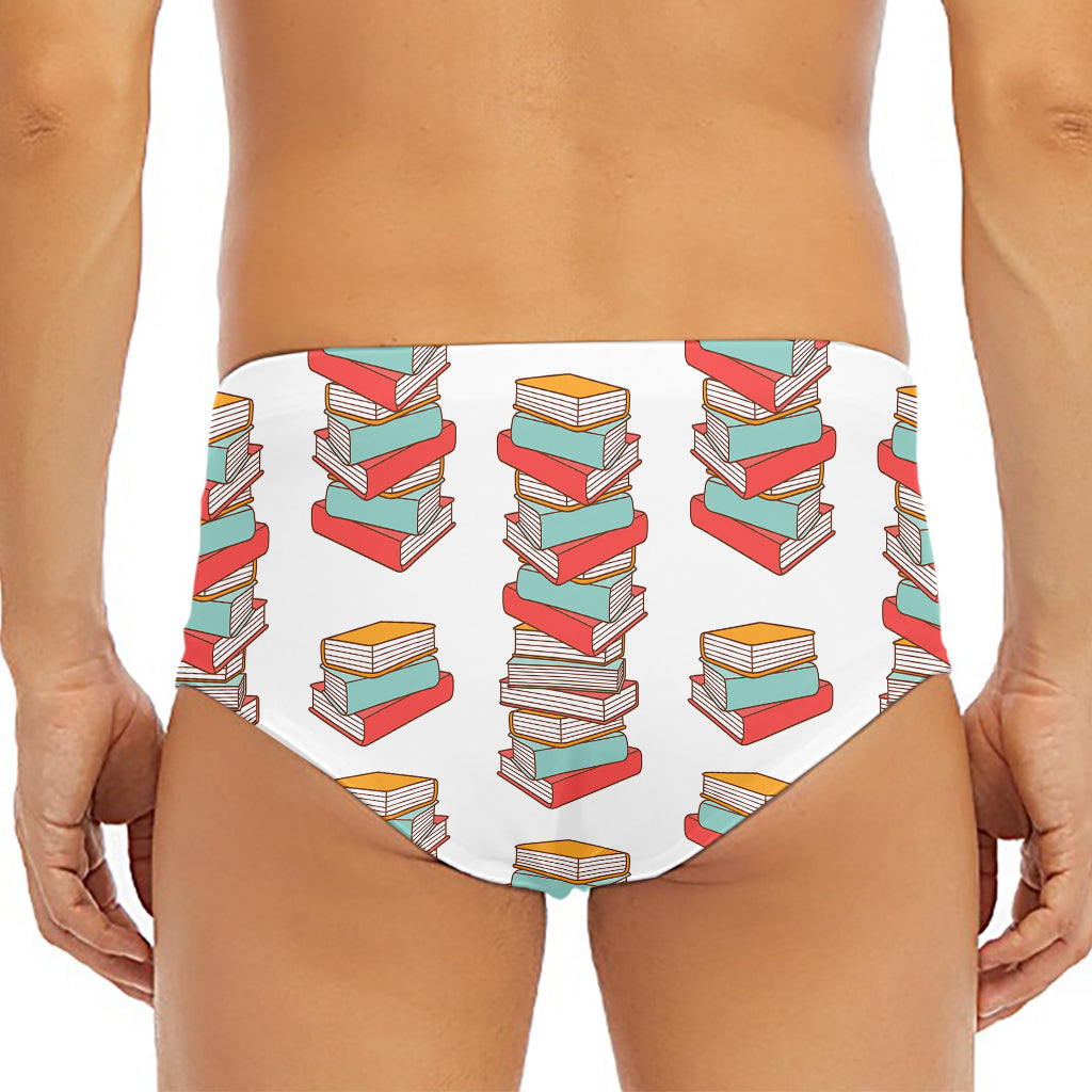 Pile Of Reading Books Pattern Print Men's Triangle Swim Briefs