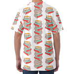 Pile Of Reading Books Pattern Print Men's Velvet T-Shirt