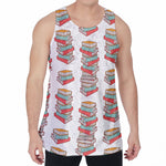 Pile Of Reading Books Pattern Print Men's Velvet Tank Top
