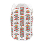 Pile Of Reading Books Pattern Print Mesh Laundry Hamper