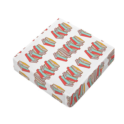 Pile Of Reading Books Pattern Print Outdoor Seat Cushion Cover