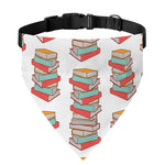 Pile Of Reading Books Pattern Print Over The Collar Dog Bandana