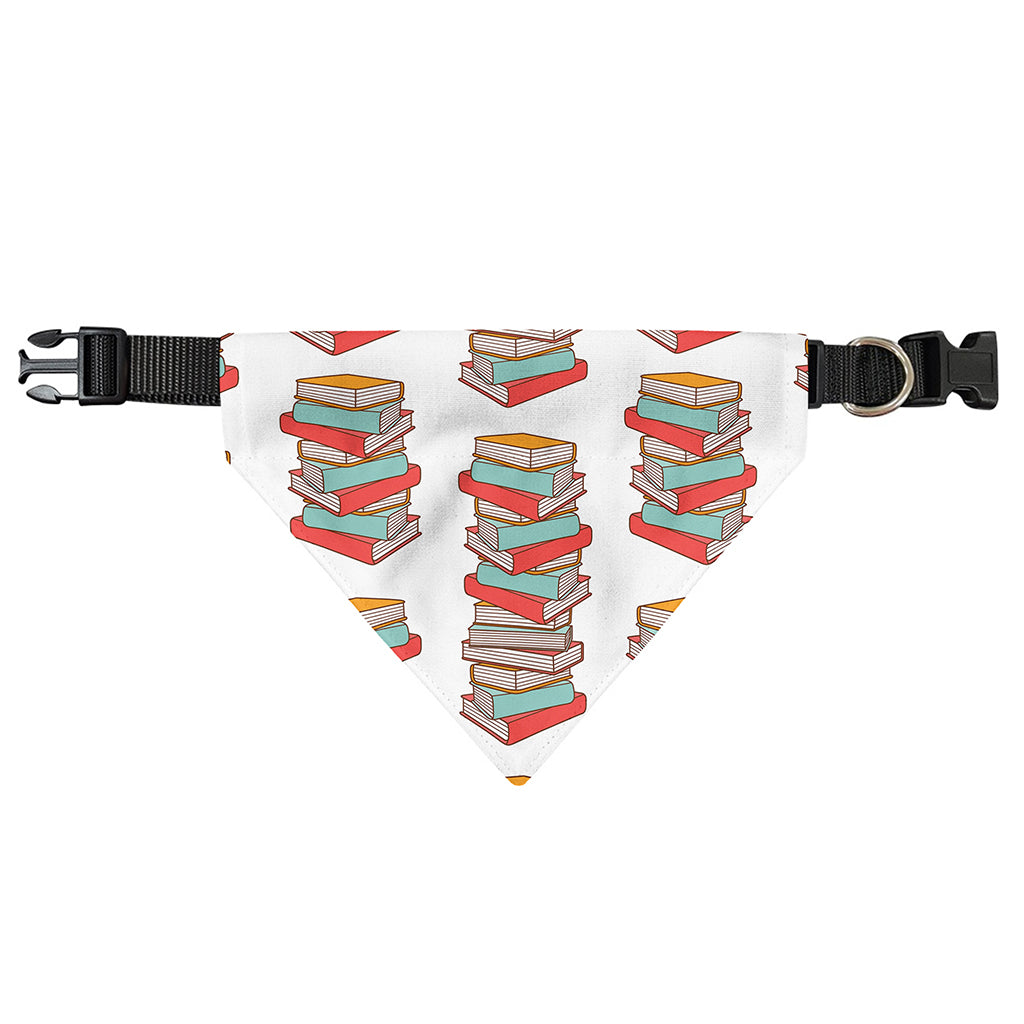 Pile Of Reading Books Pattern Print Over The Collar Dog Bandana