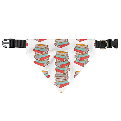Pile Of Reading Books Pattern Print Over The Collar Dog Bandana