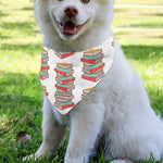 Pile Of Reading Books Pattern Print Over The Collar Dog Bandana