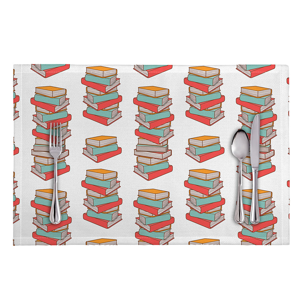 Pile Of Reading Books Pattern Print Placemat