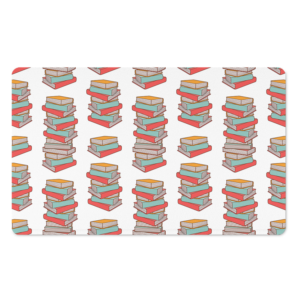 Pile Of Reading Books Pattern Print Polyester Doormat