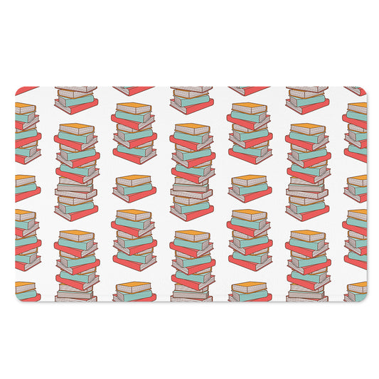 Pile Of Reading Books Pattern Print Polyester Doormat