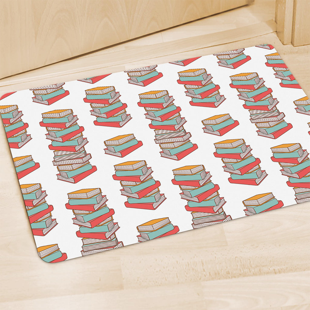 Pile Of Reading Books Pattern Print Polyester Doormat