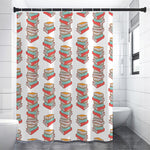 Pile Of Reading Books Pattern Print Premium Shower Curtain