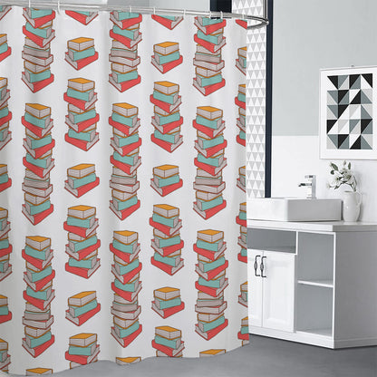 Pile Of Reading Books Pattern Print Premium Shower Curtain
