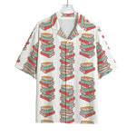 Pile Of Reading Books Pattern Print Rayon Hawaiian Shirt