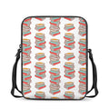 Pile Of Reading Books Pattern Print Rectangular Crossbody Bag
