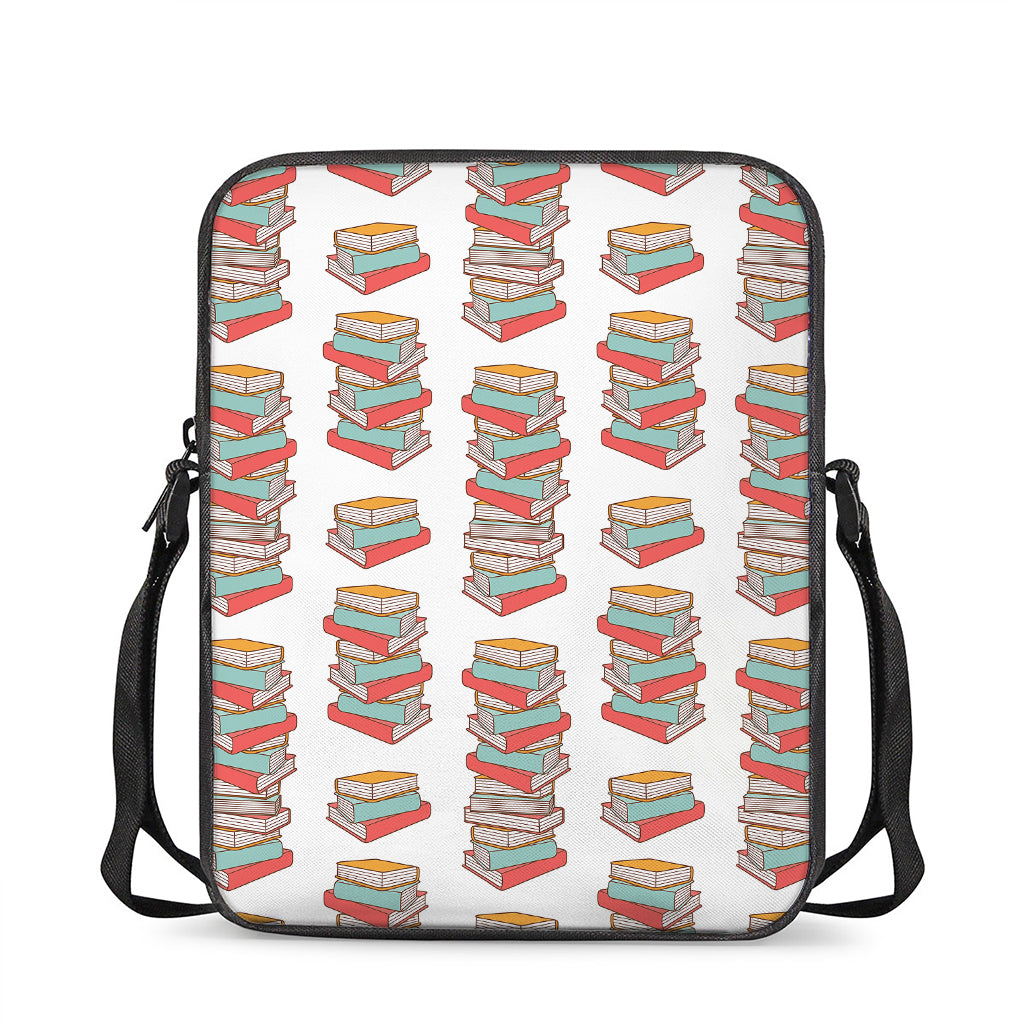 Pile Of Reading Books Pattern Print Rectangular Crossbody Bag