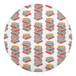 Pile Of Reading Books Pattern Print Round Blanket