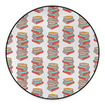 Pile Of Reading Books Pattern Print Round Floor Mat